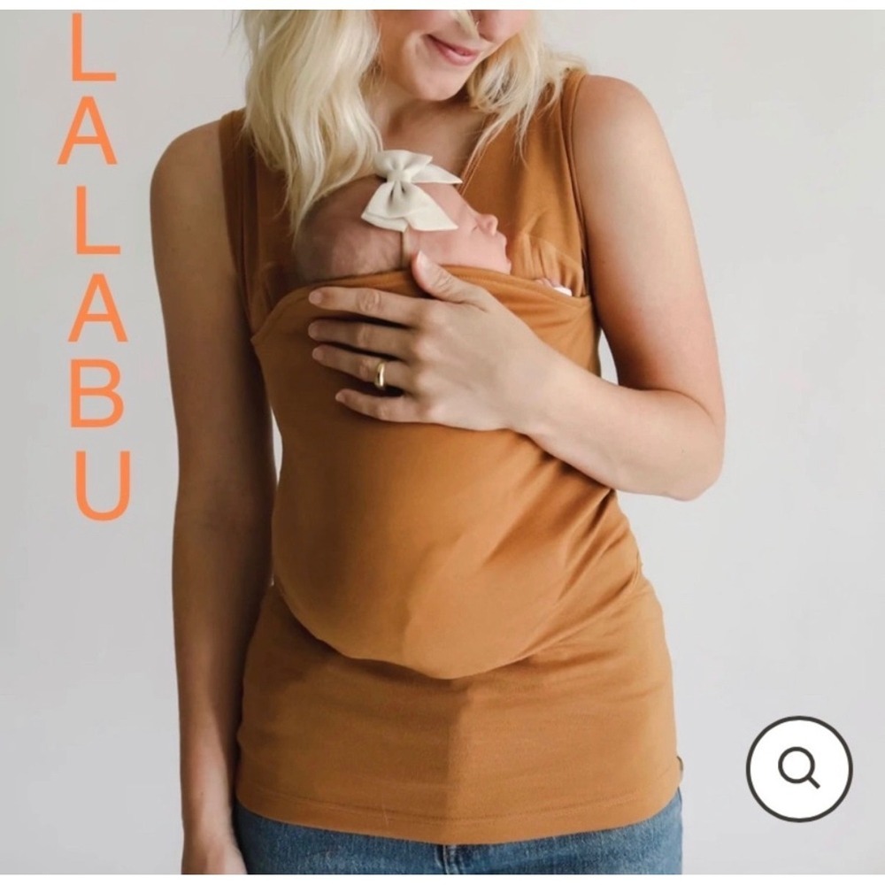Lalabu Soothe Shirt Tank Top Honey Brown Small‎ Sleeveless V-Neck